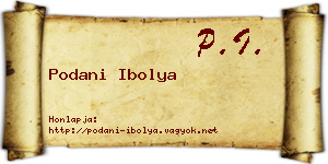 Podani Ibolya névjegykártya