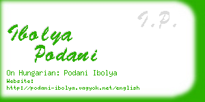 ibolya podani business card